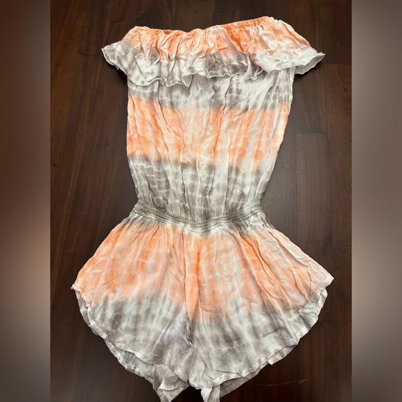 Tiare Hawaii Tie Dye Smocked Ruffle Romper - Picture 1 of 5